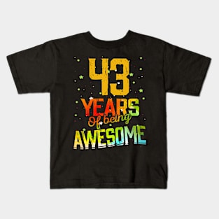 43 Years Of Being Awesome Gifts 43th Anniversary Gift Vintage Retro Funny 43 Years Birthday Men Women Kids T-Shirt